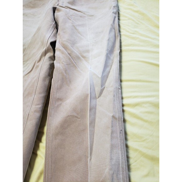 VTG Carhartt Carpenter Pants Mens 34x32 Beige Brown Canvas Utility Distressed - Picture 4 of 16